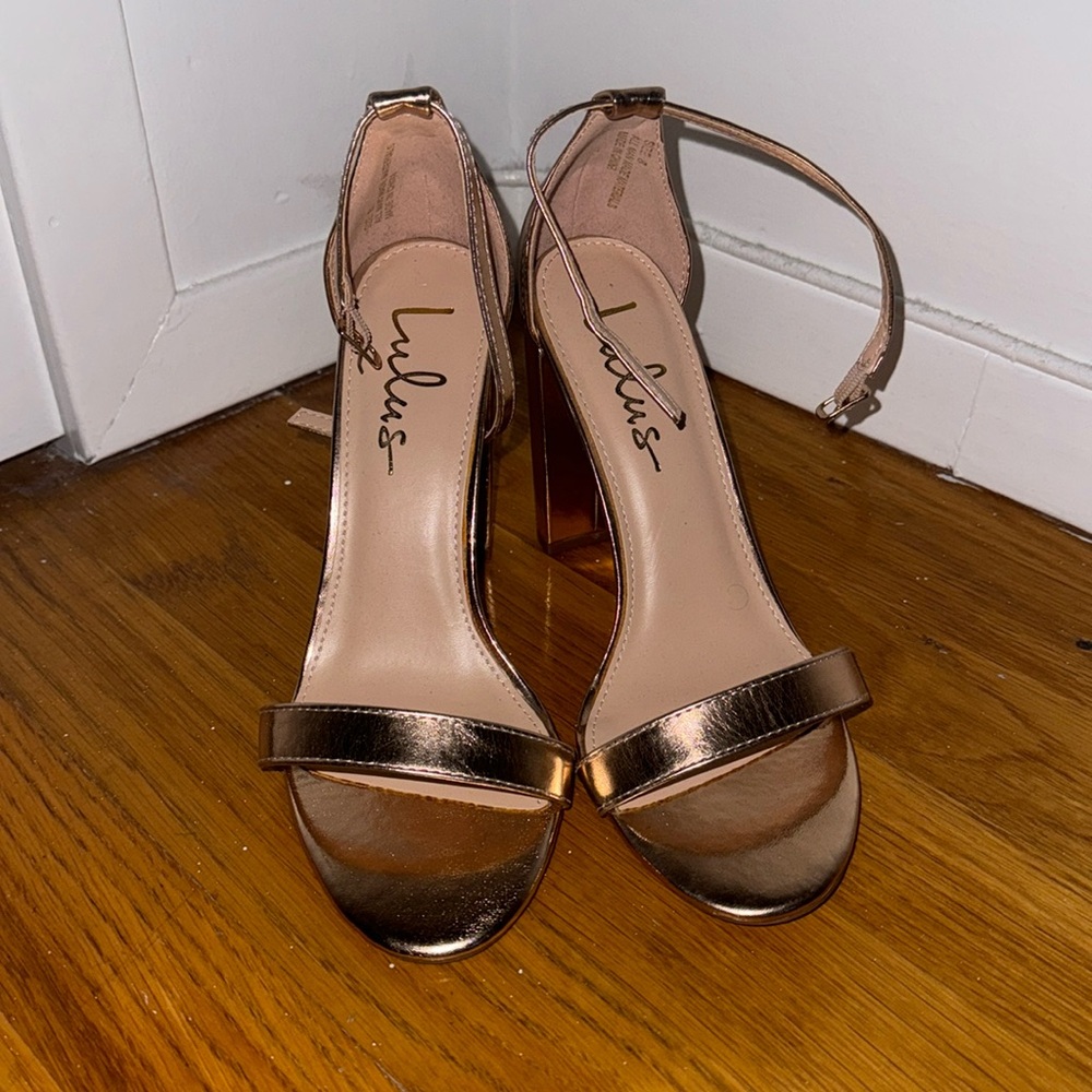 Gold heels with straps